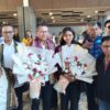 Bupati dan Wakil Bupati Kupang saat di Sambut di Bandara El-Tari Kupang Sabtu,(01/03) pagi.