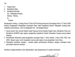 Siap-siap!!! Pemkab Kupang Telah Keluarkan SP Pengauditan Dana Desa