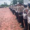 Ket. Foto: Personil Polres Kupang saat Mengikuti Apel Siaga di Lapangan Upacara Polres Kupang.