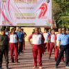 Ket. Foto: Kapolres Kupang dan Jajarannya, serta Para Undangan saat Senam Bersama di Lapangan Upacara Polres Kupang.