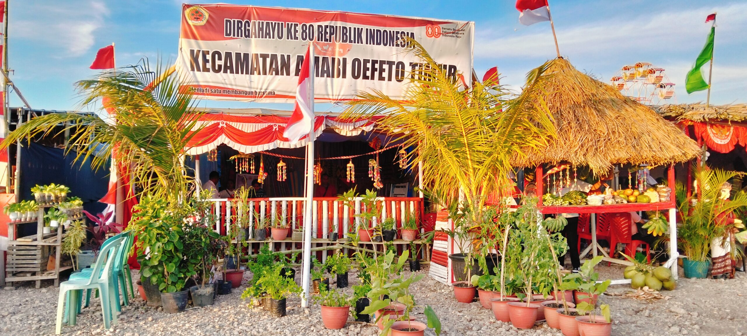 Ket. Foto: Stand Pameran Expo Pembangunan dan UMKM Kabupaten Kupang Kecamatan Amabi Oefeto Timur.