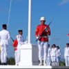 Ket. Foto: Situasi Upacara Pengibaran Sang Saka Merah Putih di Lapangan Upacara, Kota Oelamasi, Kantor Bupati Kupang.