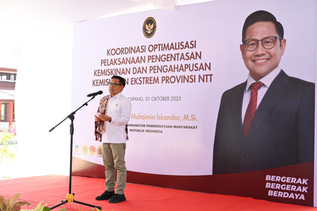 Ket. Foto: Menteri Koordinator Pemberdayaan Masyarakat A. Muhaimin Iskandar saat Menyampaikan Sambutannya.