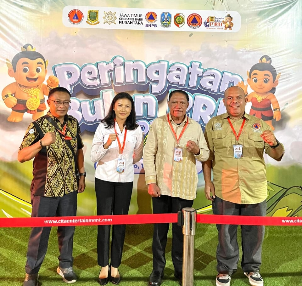 Ket. Foto: Wakil Bupati Kupang dan Ketua FPRB Hadiri Malam Puncak PRB 2025 di Mojokerto.
