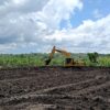 Ket. Foto: Excavator (Alat Berat) sedang Beroperasi di Kontruksi Cetak Sawah di Desa Oelpuah, Kecamatan Kupang Tengah.
