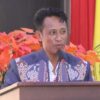 Ket. Foto: Sekretaris Daerah (Sekda) Kabupaten Kupang, Mateldius Soleman Jilis Sanam, S. T saat Menyampaikan Sambutannya di Perayaan Hari Ulang Tahun (HUT) Dharma Wanita Persatuan (DWP) ke-26 Tahun 2025.